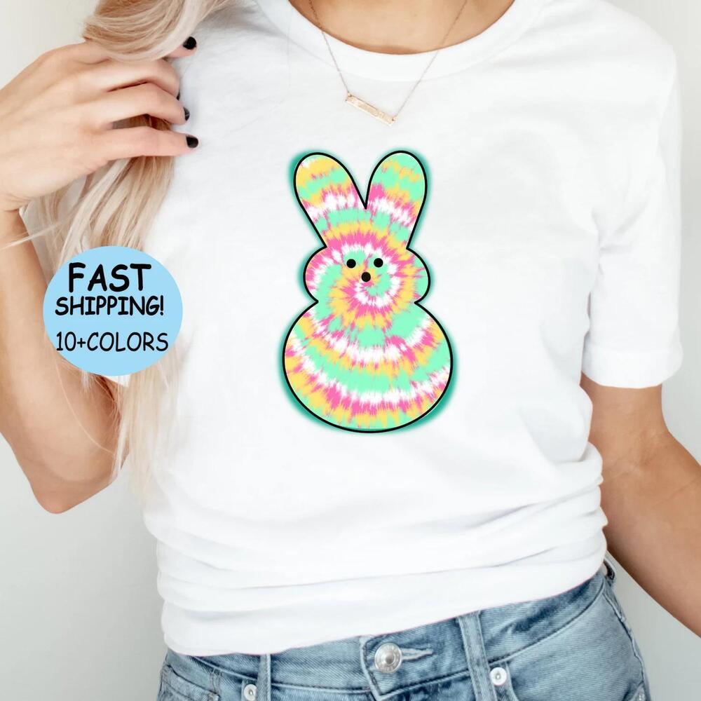 Easter Peeps Marshmallow Bunny Shirt, Rabbit Spring Hippity Hop Tie Dye